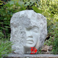 garden stone abstract lady head statue
